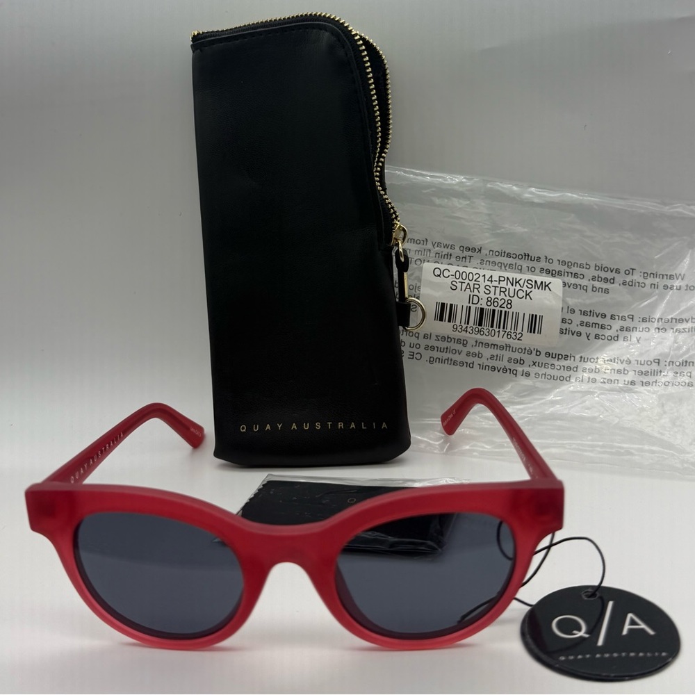 Quay Australia Red Frame Sunglasses - Picture 4 of 7